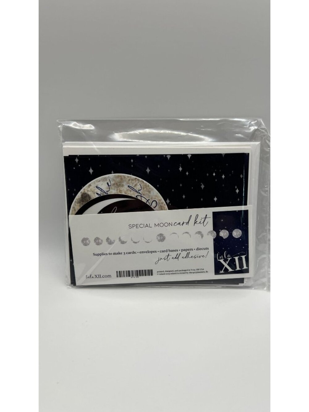 Special Moon Card Kit - Supplies For 3 Cards With Envelopes Card Bases Papers An